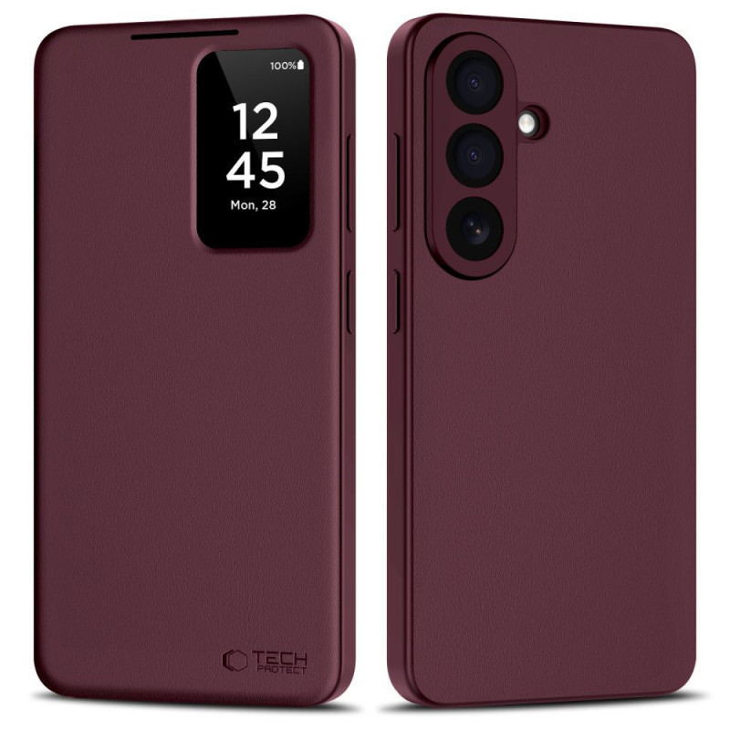 Pouzdro Tech-Protect Smart Wallet Case pro Galaxy S26 - bordovy