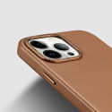 DUX DUCIS Grit Leather Magsafe Kožený kryt pro iPhone 14 Pro Max, hnědý
