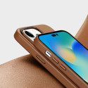 DUX DUCIS Grit Leather Magsafe Kožený kryt pro iPhone 14 Pro Max, hnědý