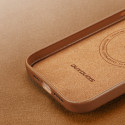 DUX DUCIS Grit Leather Magsafe Kožený kryt pro iPhone 14 Pro Max, hnědý