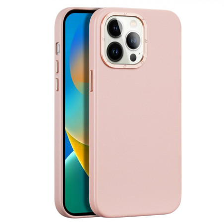 DUX DUCIS Grit Leather Magsafe Kožený kryt pro iPhone 14 Pro Max, růžový