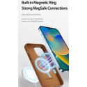 DUX DUCIS Grit Leather Magsafe Kožený kryt pro iPhone 14 Pro, hnědý