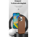 DUX DUCIS Grit Leather Magsafe Kožený kryt pro iPhone 14 Pro, hnědý