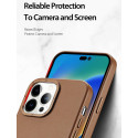 DUX DUCIS Grit Leather Magsafe Kožený kryt pro iPhone 14 Pro, hnědý
