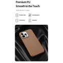 DUX DUCIS Grit Leather Magsafe Kožený kryt pro iPhone 14 Pro, hnědý