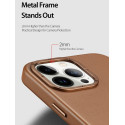 DUX DUCIS Grit Leather Magsafe Kožený kryt pro iPhone 14 Pro, hnědý