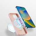 DUX DUCIS Grit Leather Magsafe Kožený kryt pro iPhone 14 Pro, růžový