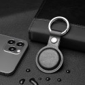 DUX DUCIS Kožený přívěsek na klíče s karabinou pro Apple AirTag, černý