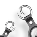 DUX DUCIS Kožený přívěsek na klíče s karabinou pro Apple AirTag, tmavě modrý