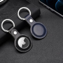 DUX DUCIS Kožený přívěsek na klíče s karabinou pro Apple AirTag, tmavě modrý