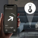 DUX DUCIS Kožený přívěsek na klíče s karabinou pro Apple AirTag, tmavě modrý