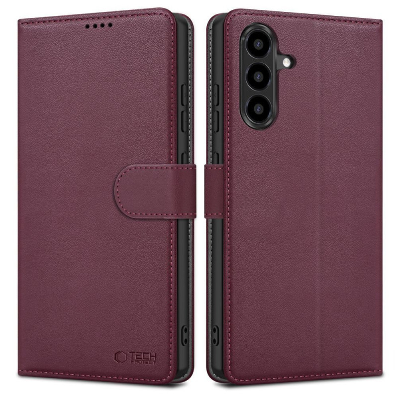 Pouzdro/peněženkový kryt Tech-Protect pro Samsung Galaxy A27 5G - vínová (burgundy)