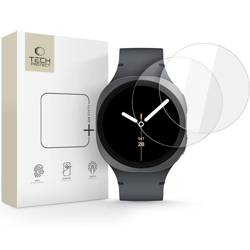 Ochranné sklo Tech-Protect Glass Fit+ 2-pack pro Galaxy Watch 8 44 mm - transparent