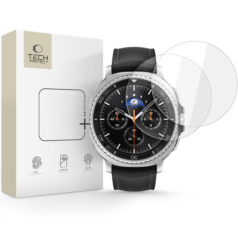 Ochranné sklo Tech-Protect GLASS FIT+ 2-pack pro Galaxy Watch 8 Classic 46 mm - transparentní
