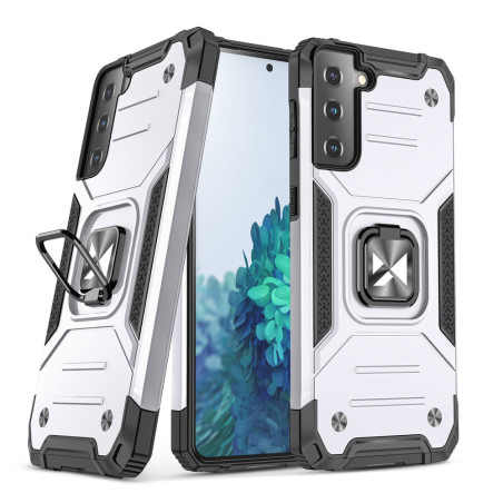Kryt Wozinsky Ring Armor pro Galaxy S22 - stříbrná