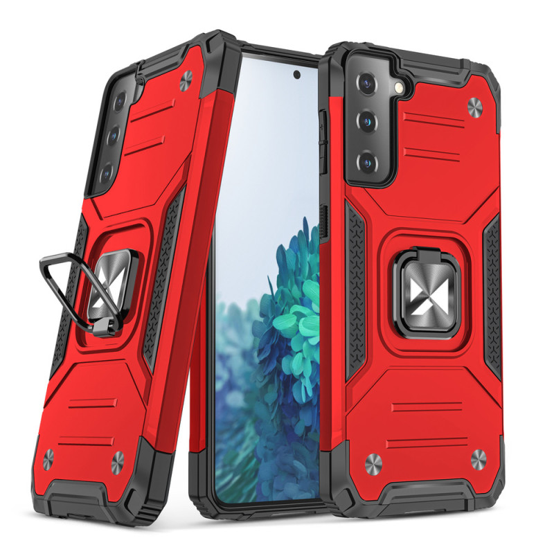 Kryt Wozinsky RING ARMOR TOUGH HYBRID pro Samsung Galaxy S22 / S22 Plus - červený
