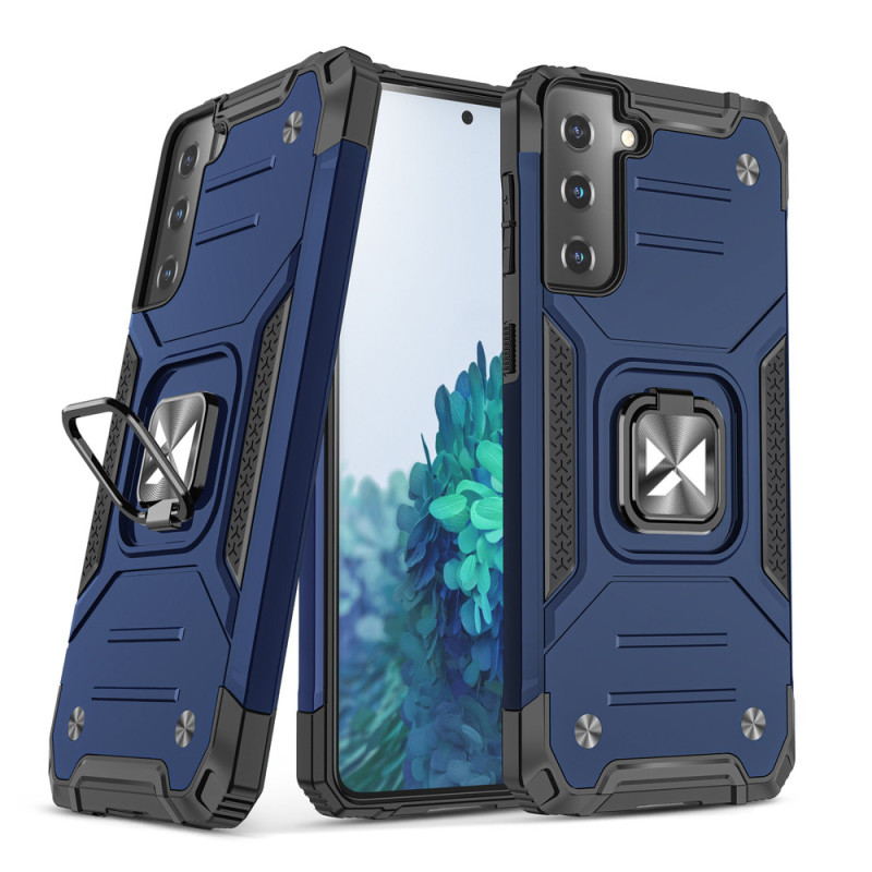 Kryt Wozinsky RING ARMOR TOUGH HYBRID pro Galaxy S22 / S22 Plus - modrý