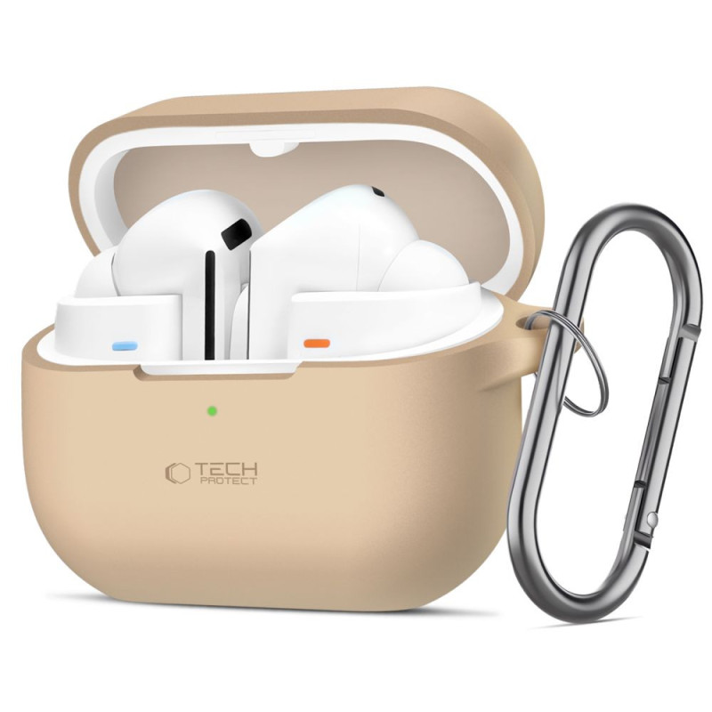 Pouzdro Tech-Protect SILICONE HOOK CASE pro Galaxy Buds 3 / 3 Pro - hnědé