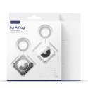 DUX DUCIS Odolný silikonový kryt s karabinou pro Apple AirTag, 2ks, černý + bílý