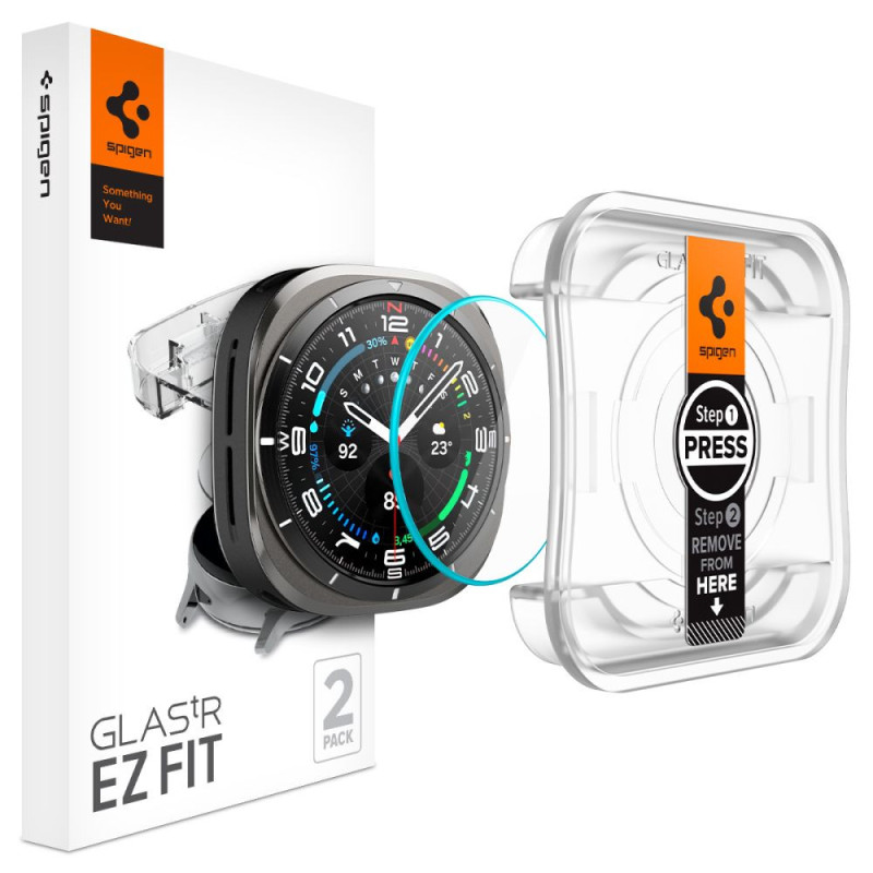 Ochranné sklo Spigen GLAS.TR ”EZ-FIT” 2-PACK pro Galaxy Watch Ultra 2024 / 2025 (47 mm) - clear