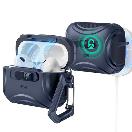 Pouzdro ESR CYBER FLICKLOCK MagSafe pro AirPods Pro 3 - blue