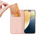 Dux Ducis Skin Pro pouzdro pro iPhone 16 s klopou a slotem na karty - růžové