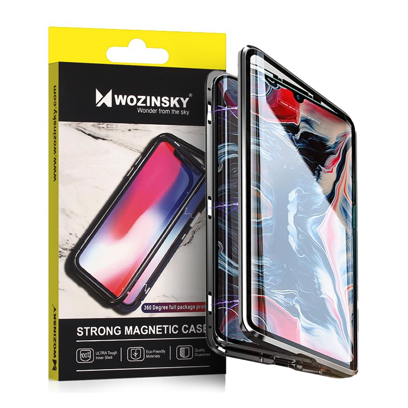 Kryt Wozinsky FULL MAGNETIC CASE pro Galaxy A72 4G - černá/průhledná