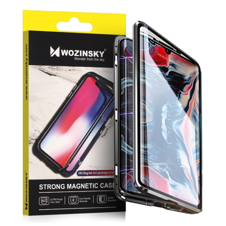 Kryt Wozinsky FULL MAGNETIC CASE pro Galaxy A72 4G - černá/průhledn