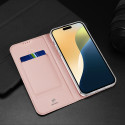 Dux Ducis Skin Pro pouzdro pro iPhone 16 s klopou a slotem na karty - růžové