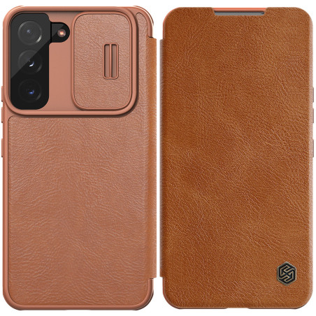 Pouzdro Nillkin QIN LEATHER PRO pro Galaxy S22+ - hnědá