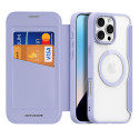 Dux Ducis Skin X Pro pouzdro pro iPhone 16 Pro Max s MagSafe a flipovým krytem - fialové