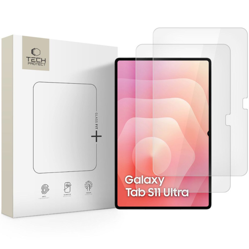 Ochranné sklo Tech-Protect GLASS FIT+ 2-pack pro Galaxy Tab S8 ULTRA / S9 ULTRA / S10 ULTRA / S11 ULTRA - transparent
