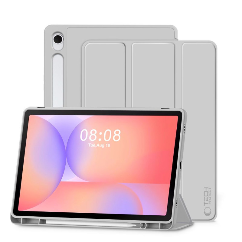 Pouzdro Tech-Protect SmartCase Pen pro Galaxy Tab S9 / S9 FE / S10 FE / S10 Lite - šedá