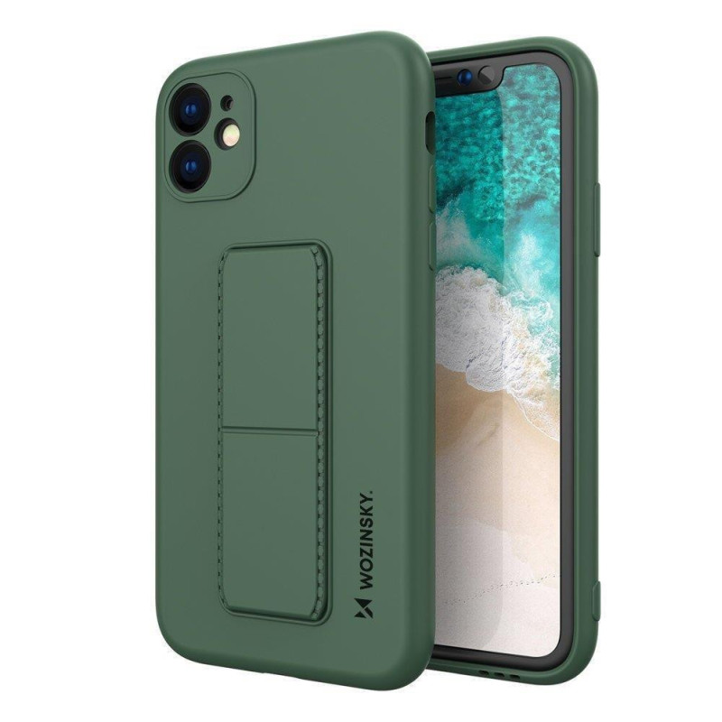 Kryt Wozinsky KICKSTAND CASE pro Samsung Galaxy A22 4G - tmavě zelená