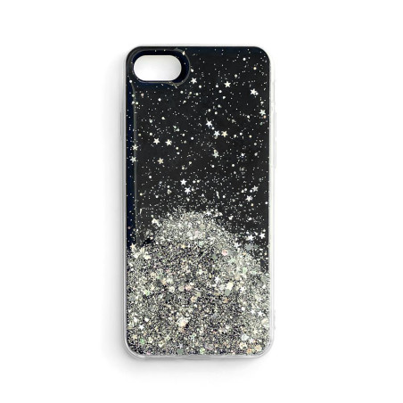 Kryt Wozinsky Glitter pro Galaxy A42 5G - černý