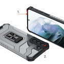 Kryt Hurtel CRYSTAL RING CASE TOUGH HYBRID pro Galaxy S22 modrý