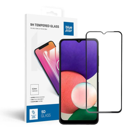 Ochranné sklo Blue Star 5D pro Galaxy A22 5G - černé