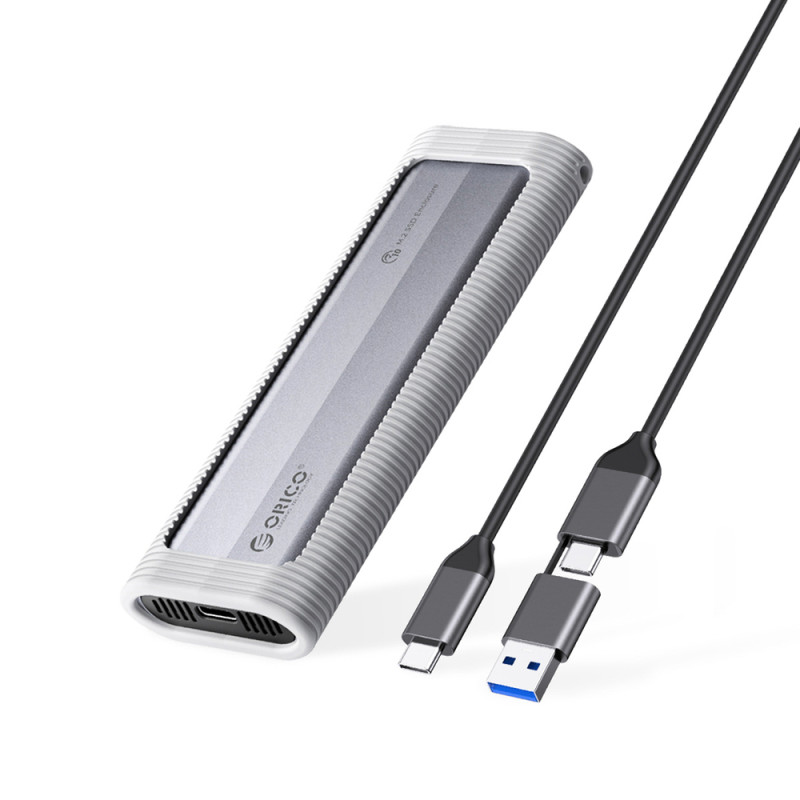 Orico AXM2-G2-V1 box na disk M.2 NVMe USB-C/USB-A na USB-C 10Gb/s – šedá