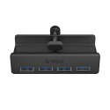 Orico MH4PU USB hub 4x USB-A 3.0 se svorkou, černý | AppleGang