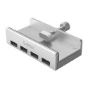 Orico MH4PU USB hub 4x USB-A 3.0 se svorkou, stříbrný | AppleGang