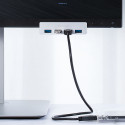 Orico MH4PU USB hub 4x USB-A 3.0 se svorkou, stříbrný | AppleGang