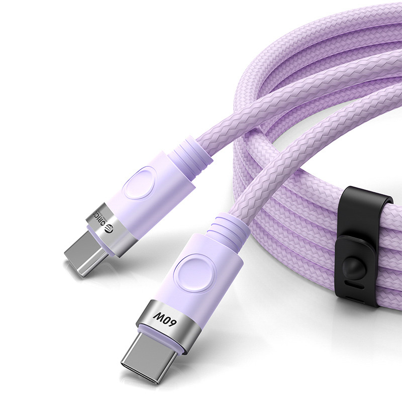Orico CDX 60W 3A Power Delivery USB-C – USB-C kabel 1 m – fialový