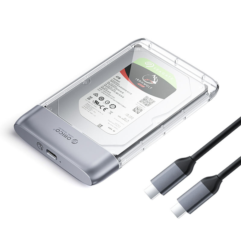 Orico TX25C3 externí box na 2,5" HDD/SSD USB-C 5Gb/s – průhledný