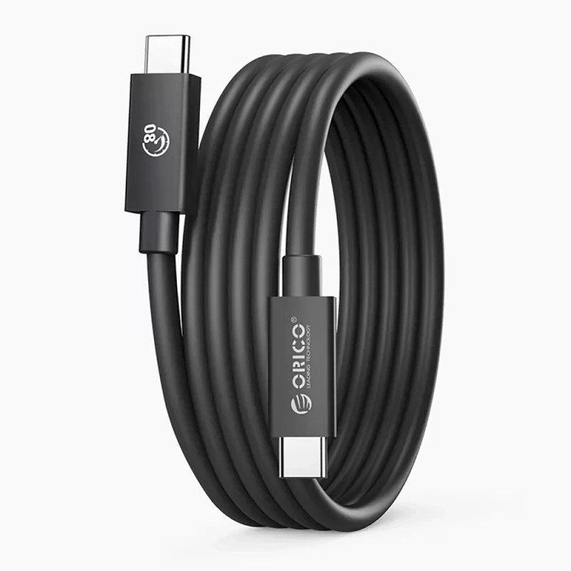 Orico USB4 kabel kompatibilní s Thunderbolt 5 80Gbps 240W USB-C na USB-C 1,5m – černá
