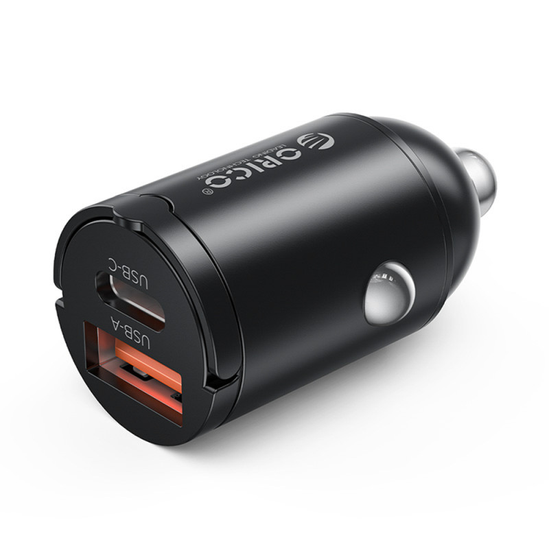 Orico MiniRing 30W USB-A + USB-C nabíječka do auta – černá