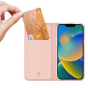 DUX DUCIS SkinPro kryt typu kniha pro iPhone 14 Plus, růžovo-zlatý