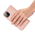 DUX DUCIS SkinPro kryt typu kniha pro iPhone 14 Plus, růžovo-zlatý