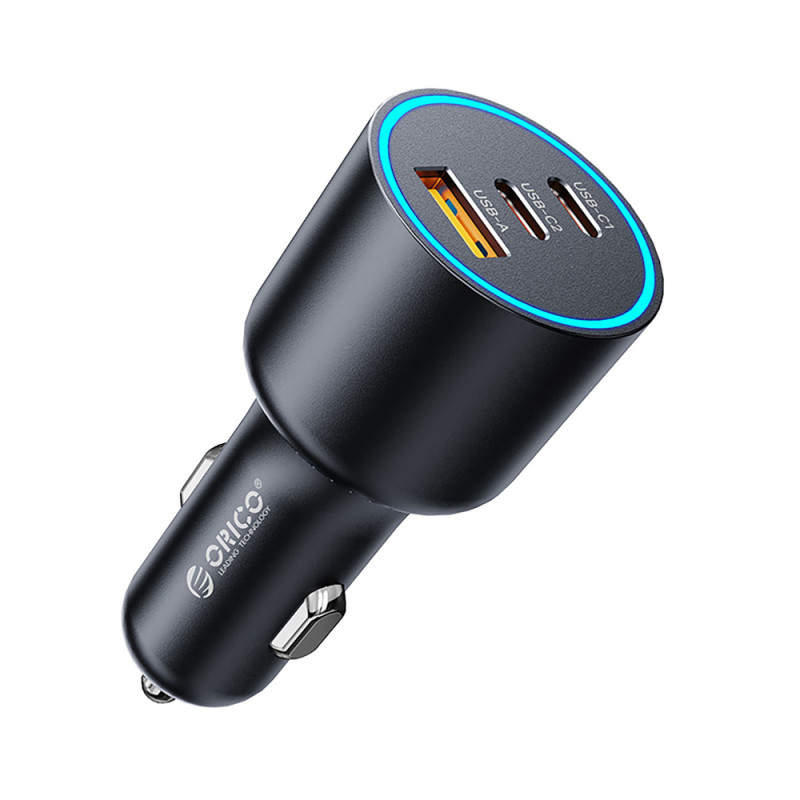 Orico HyperDrive 165W USB-A + 2× USB-C nabíječka do auta – černá