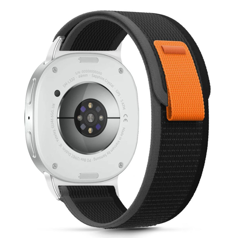 Řemínek Tech-Protect NYLON STRIPE pro Samsung Galaxy Watch 8 / Classic (40 / 44 / 46 MM) - black/orange