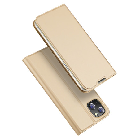 DUX DUCIS SkinPro kryt typu kniha pro iPhone 14 Plus, zlatý